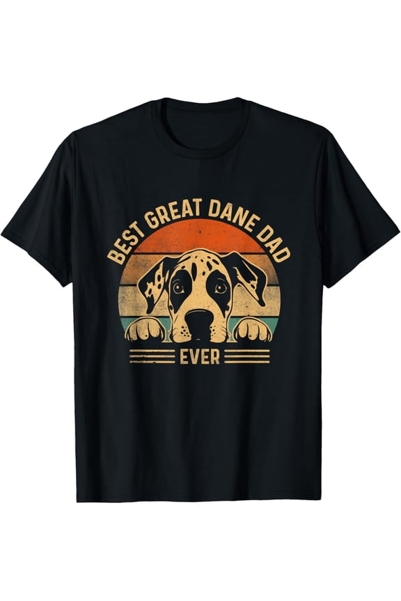 Vintage T-Shirt Best Great Dane Dad Ever Retro Fur Dad For Men Fathers Day T-Shirt Unisex S-5XL Hot Trending Shirt, Vintage Birthday Gift