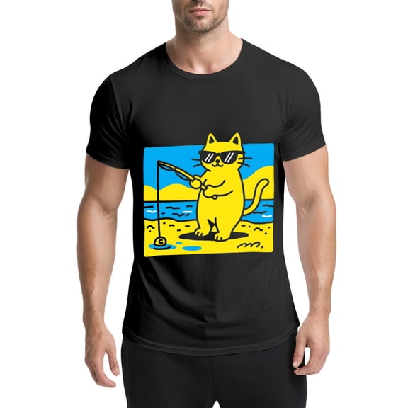 Vintage T Shirt, Darkness Precedes Dawn, Curtain Print 2,Cotton T-Shirt for Men, 23328553,Black, XL