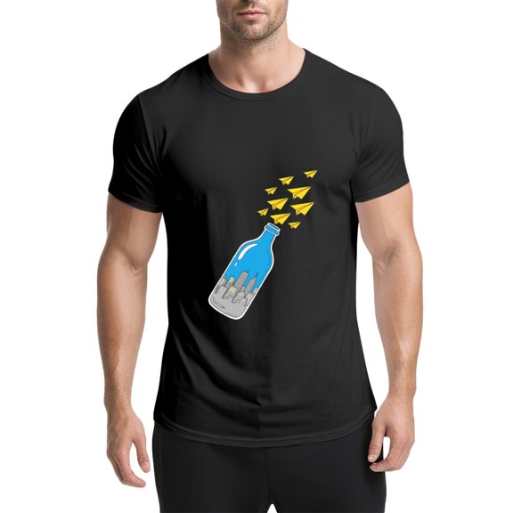 Vintage T Shirt, You're Making A Difference, Pebble Print 2,Cotton T-Shirt for Men, 23328539,Black, XL