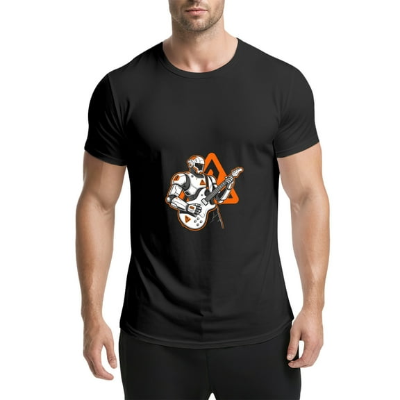 Vintage T Shirt, You're Not Alone, Orange Cat Print 3,Cotton T-Shirt for Men, 23328522,Black, S