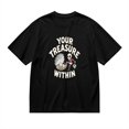 thumbnail image 1 of Vintage T Shirt, Your Treasure Within, Fun Skull Print,Cotton T-Shirt for Men, 23315538,Black, M, 1 of 8