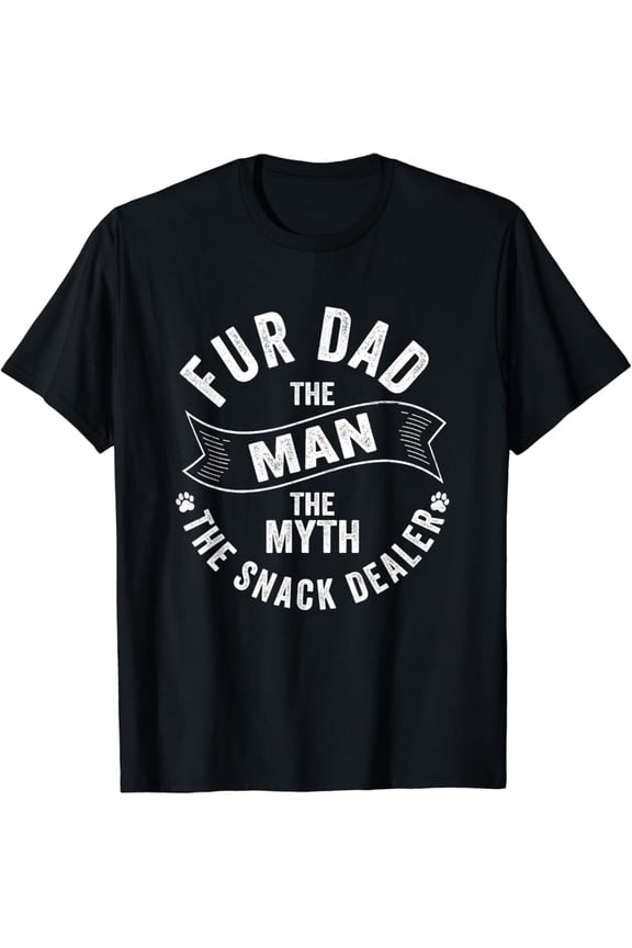 Vintage T-shirt Fur Dad The Man The Myth The Snack Dealer Dog Cat Lover T-Shirt S-5XL Trending Birrthday Tee Gifts Vintage Tee -Birthday Gifts