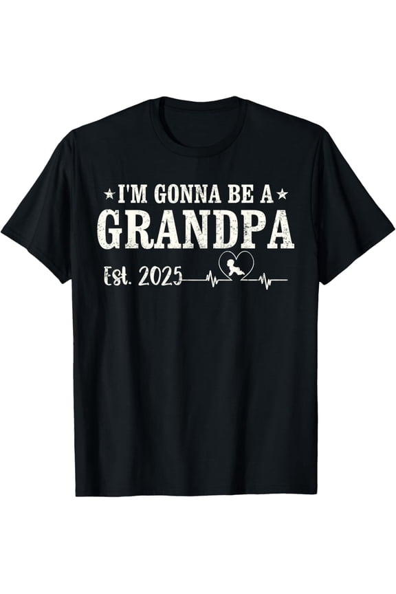 Vintage T-shirt I'm Gonna Be A Grandpa Est 2025 Fathers Day Vintage Men T-Shirt S-5XL - Trending Birrthday Tee Gifts Vintage Tee -Birthday Gifts