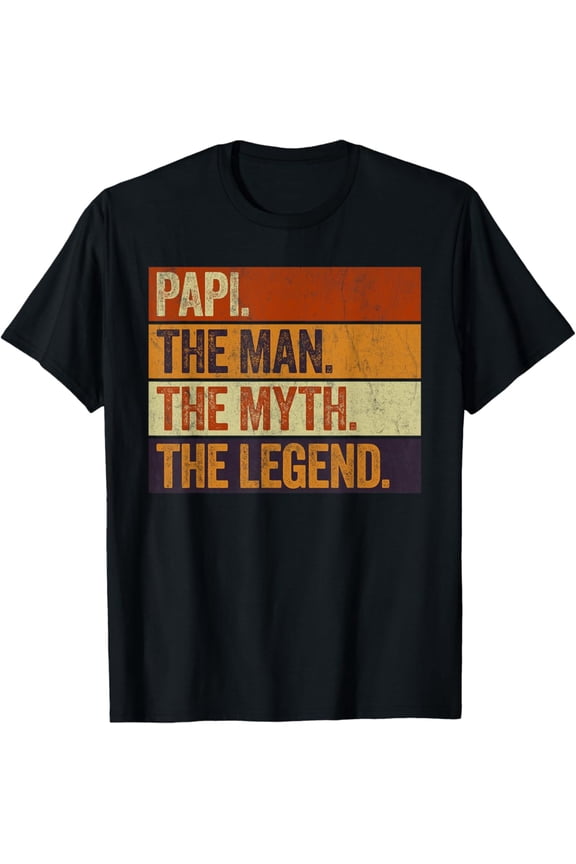 Vintage T-shirt Papi the Man the Myth the Legend Funny Retro Father T-Shirt S-5XL - Trending Birrthday Tee Gifts Vintage Tee -Birthday Gifts