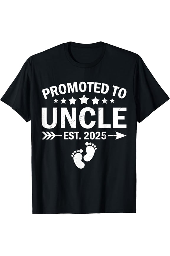 Vintage Promoted To Uncle 2025 Soon To Be New Uncle Fathers Day T-Shirt S-5XL - Trending Birrthday Tee Gifts Vintage Tee -Birthday Gifts