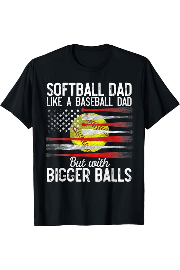 Vintage T-shirt Vintage Softball Dad Like A Baseball Dad US Flag Fathers Day T-Shirt S-5XL - Trending Birrthday Tee Gifts Vintage Tee -Birthday Gifts
