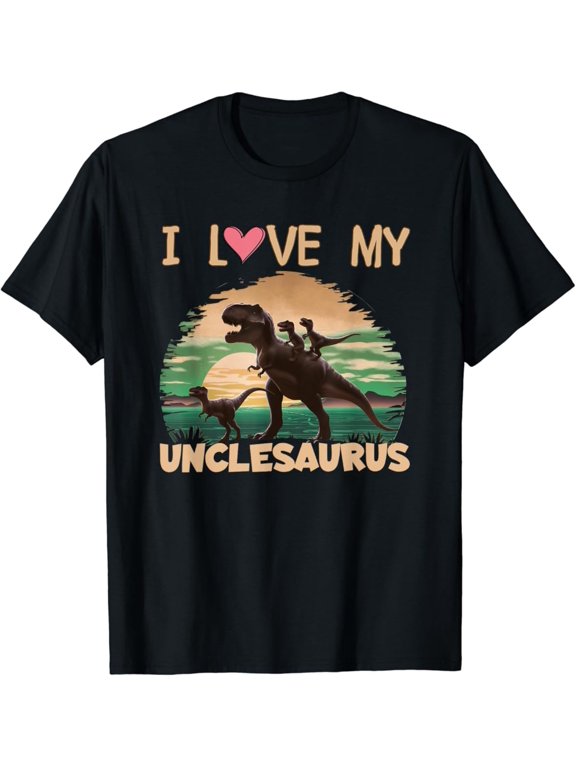 Vintage T-shirt, love my Unclesaurus Uncle Dinosaur Niece Nephew T-Shirt S-5XL Birrthday Tee Gifts Vintage Tee -Birthday Gifts