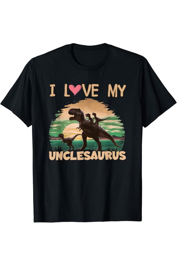 Vintage T-shirt, love my Unclesaurus Uncle Dinosaur Niece Nephew T-Shirt S-5XL Birrthday Tee Gifts Vintage Tee -Birthday Gifts