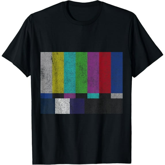 Vintage TV Test Pattern Color Bars T-Shirt men and women can wear, black, white, gifts