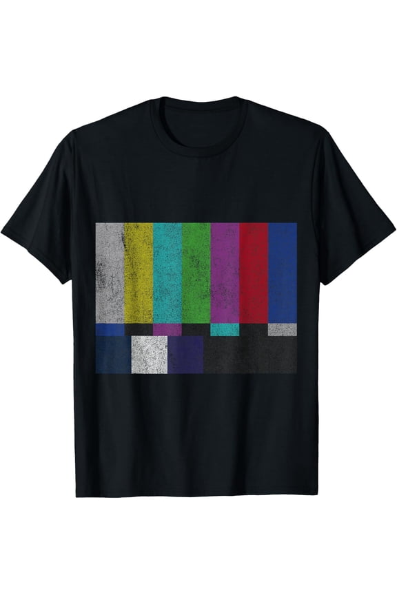 Vintage TV Test Pattern Color Bars T-Shirt men and women can wear, black, white, gifts