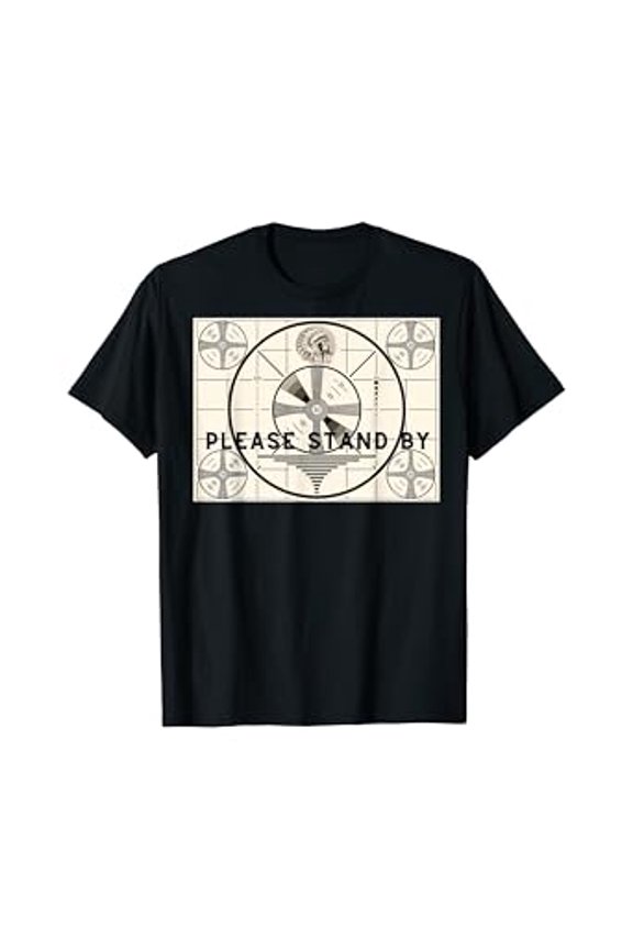 Vintage TV Test Pattern Please Stand By Retro Broadcast Screen Classic Nostalgia Graphic Old Television Style Unisex Cotton T-shirt, Sizies S-5XL