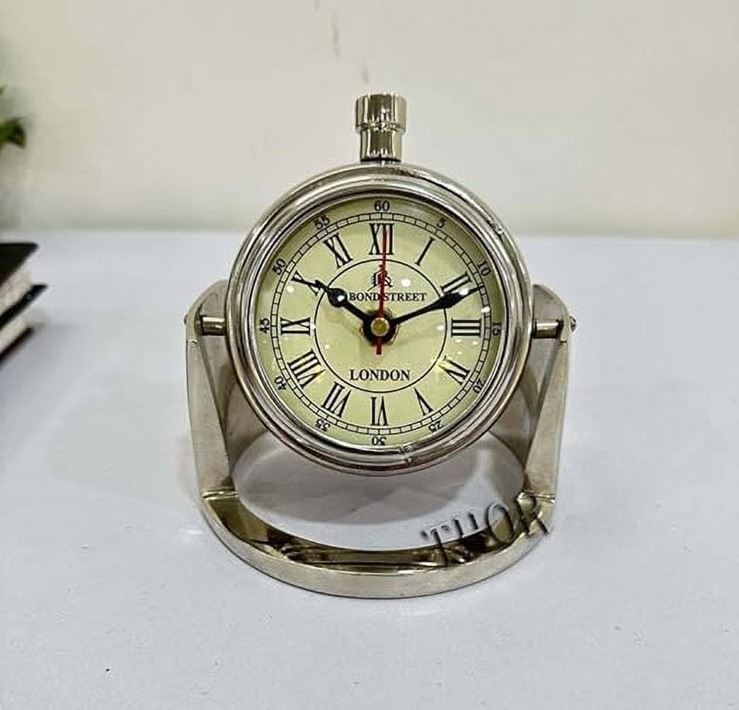 Vintage Table Clock, Anniversary Clocks with Glass Dome European