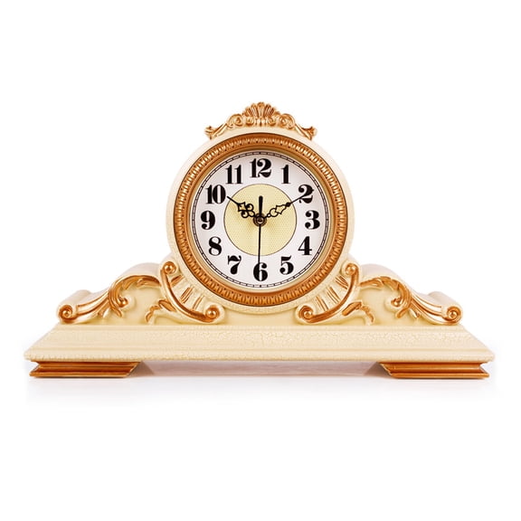 Vintage Table Clock, Mantel Clocks for Living Room, Fireplace Clock Battery Operated Desk Clock, Decorative Shelf Clock for Office Desk Shelf