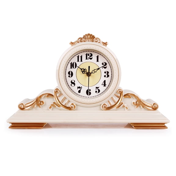 Vintage Table Clock, Mantel Clocks for Living Room, Fireplace Clock Battery Operated Desk Clock, Decorative Shelf Clock for Office Desk Shelf