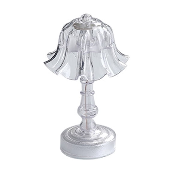 Vintage Table Lamp Transparent Night Light, 5.5" Tea Light Candle Holders - Led Bedside Lamp Ambient Lighting for Bedroom Decor, Retro Decorative Ornament for Home Living Room Birthday Gift B, 1Pcs