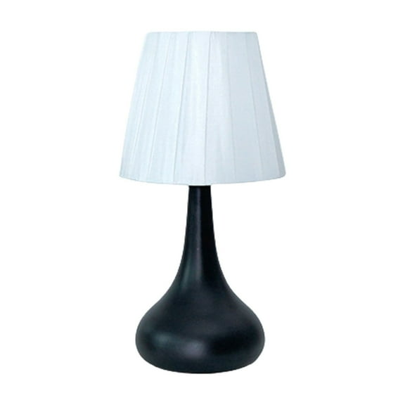 Vintage Table Lamp, White Metal Bedside Night Light for Bedroom, Dorm & Study Desk, 11.81" Tall, Energy Efficient Accent Lighting