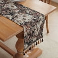 thumbnail image 1 of Vintage Table Runner, Embroidery Jacquard Table Runners with Handmade Tassels for Dining Room Dresser Party Fireplace Decoration, 1 of 2