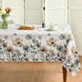 thumbnail image 1 of Vintage Tablecloth 60x104 Inch Rectangular, Watercolor Flowers Washable Seasonal Table Cover for Party Picnic Dinner Decor, 1 of 6
