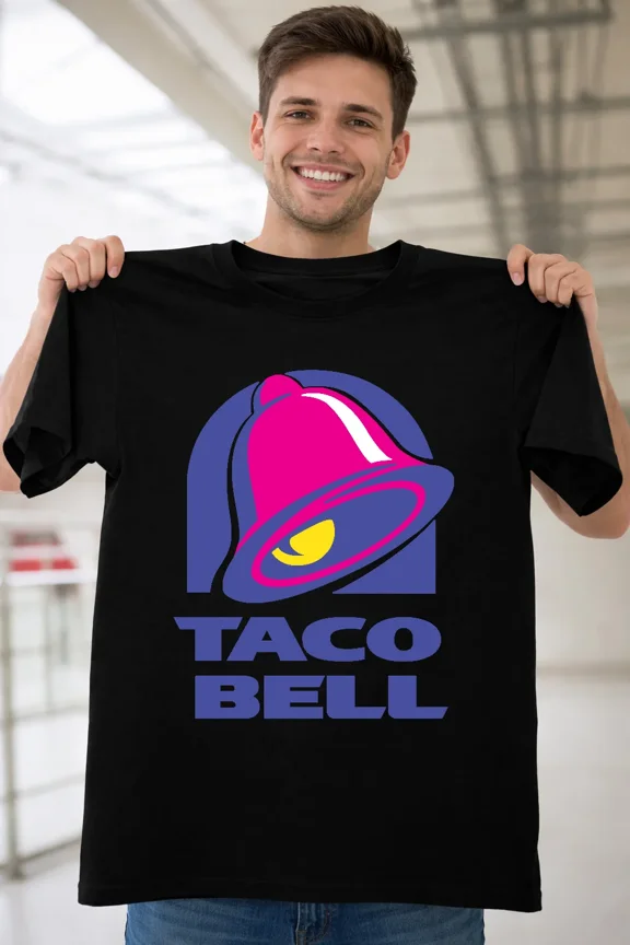 Vintage Taco Bell Retro Logo Fast Food Nostalgic Graphic Unisex T-Shirt, Plus Size S–5XL Available