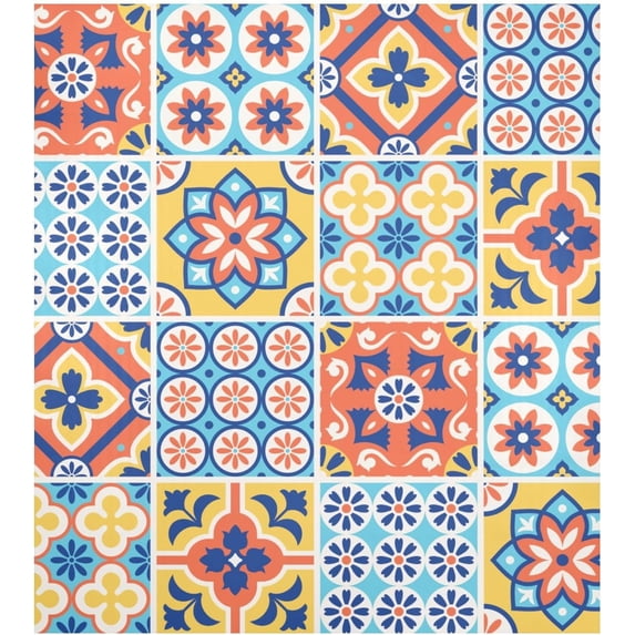 Vintage Talavera Ceramic Tile Dishwasher Magnet Covers for The Front Magnetic Dishwasher Cover Home Cabinet Decals 20" x 26" Refrigerator Door Home Decor