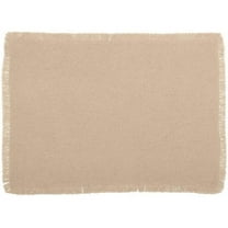 Vintage Tan White Seasonal Thanksgiving Tabletop Kitchen Veranda Burlap Tan Cotton Distressed Appearance Cotton Burlap Solid Color Rectangle Placemat Set of 6