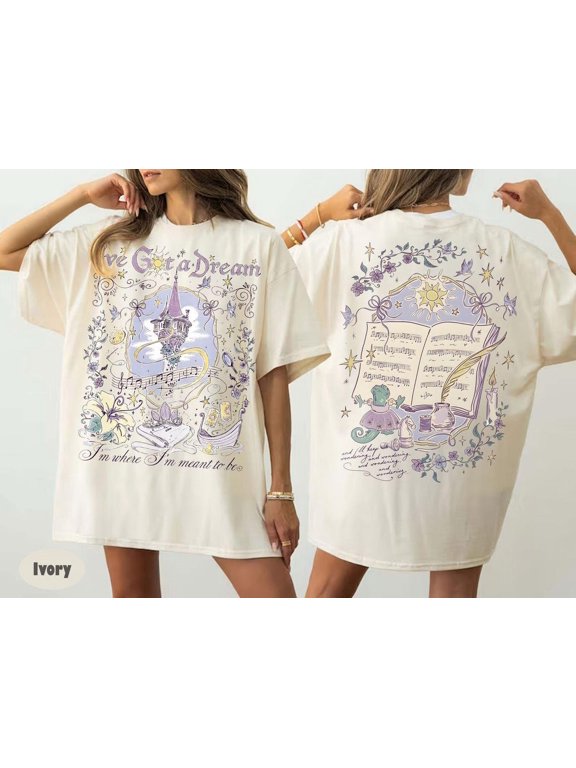 Vintage Tangled Rapunzel Comfort Colors 2 Sided T-Shirt, I’ve Got A Dream Shirt, Princess Rapunzel Pascal, Floral, Lost Princess
