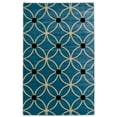thumbnail image 1 of Vintage Tangram Area Rug Blue 5 x 76" Machine Made Microfiber Polyester, 1 of 6