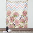 thumbnail image 1 of Vintage Tapestry, Pastel Tone Chevron Lines with Blossoming Flowers and Detailed Sparrow Pattern, Wall Hanging for Bedroom Living Room Dorm Decor, 60W X 80L Inches, Multicolor, by Ambesonne, 1 of 2