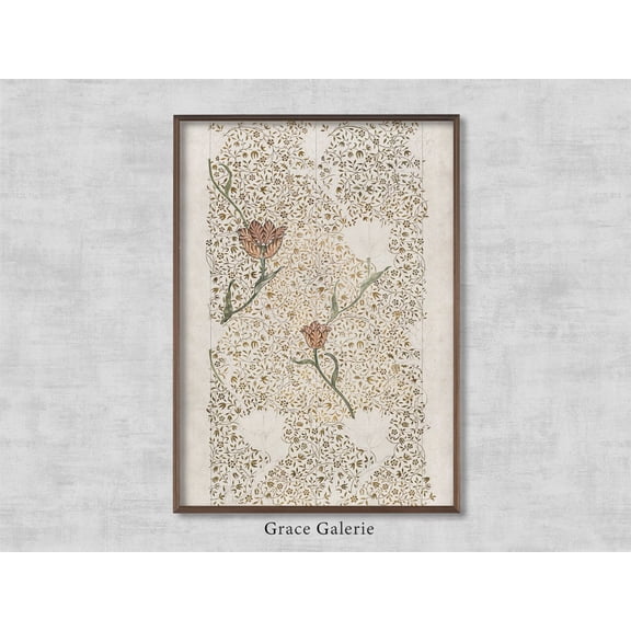 Vintage Tapestry Sketch Art Garden Tulip 1885, Vintage, Antique Wall Deco, Home Decor #2338, 8x12 UNFRAMED