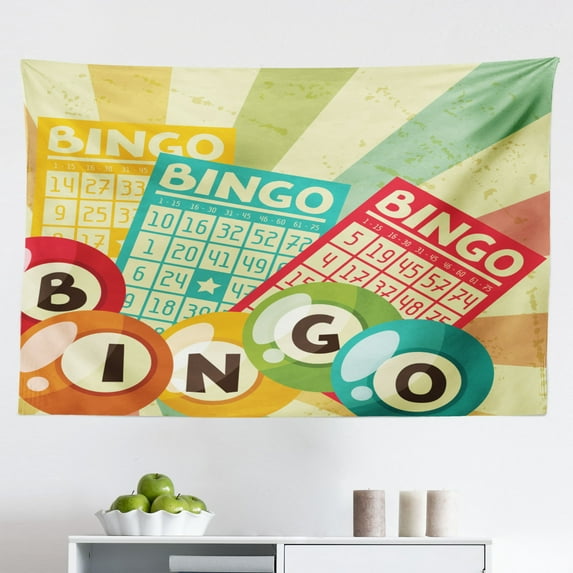 Vintage Tapestry, Words with Radiant Tone Futuristic Spaceship Rocket Moon Cosmos Universe Humor Art, Fabric Wall Hanging Decor for Bedroom Living Room Dorm, 2 Sizes, Multicolor, by Ambesonne