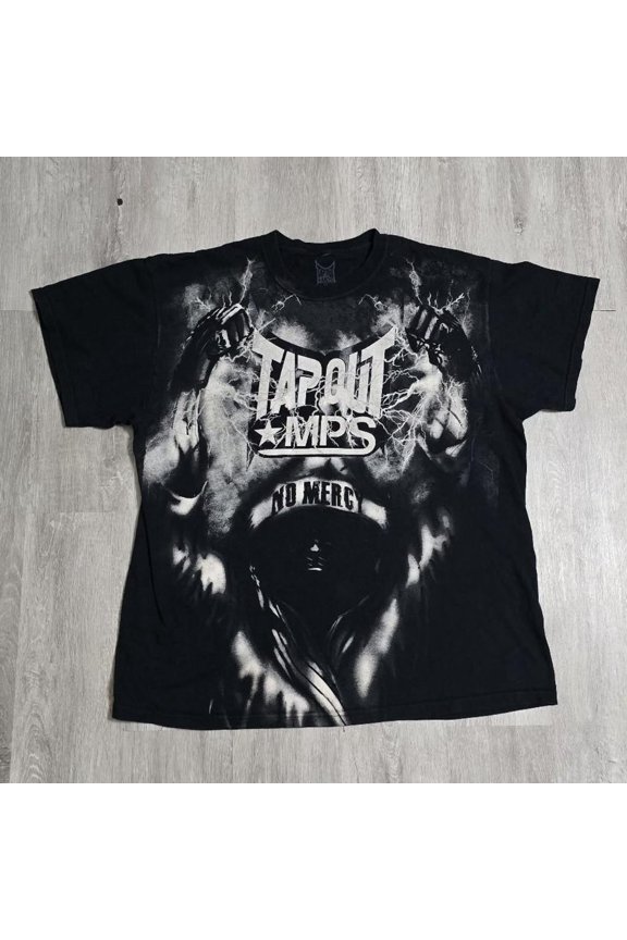 Vintage Tapout No Mercy Fighter Graphic MMA Combat Sports Tee Comfort Colors Unisex Cotton Shirt S-3XL