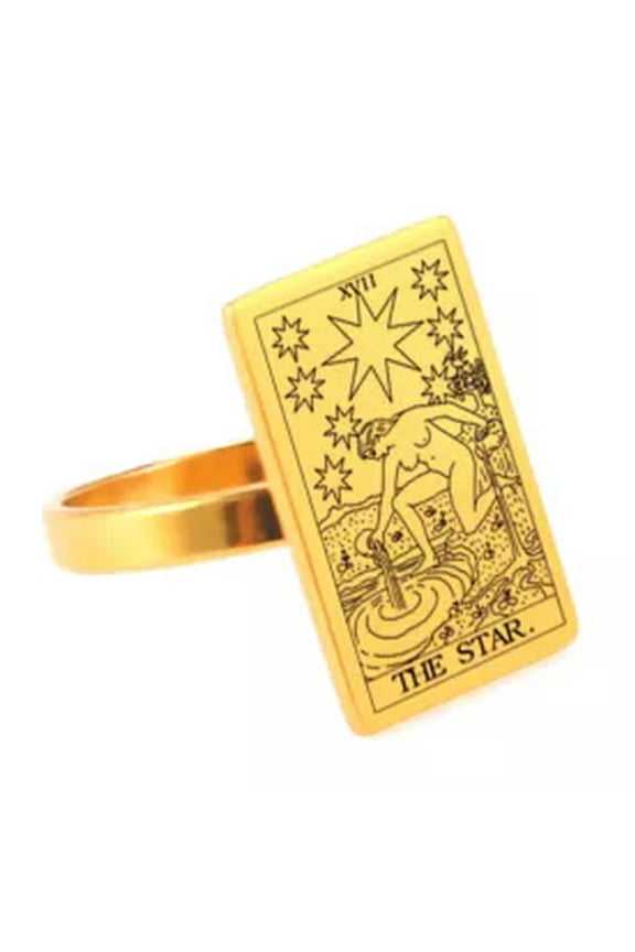 Vintage Tarot Cards Rings Retro Stainless Steel Jewelry Rings 2022 Trend