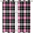 thumbnail image 1 of Vintage Tartan Pattern Blackout Window Curtain, Retro Print Curtain, Window Curtains, Grommet Thermal Insulated Window Curtain For Bedroom Living Room 53"W x 84"L (Pack of 2), 1 of 6