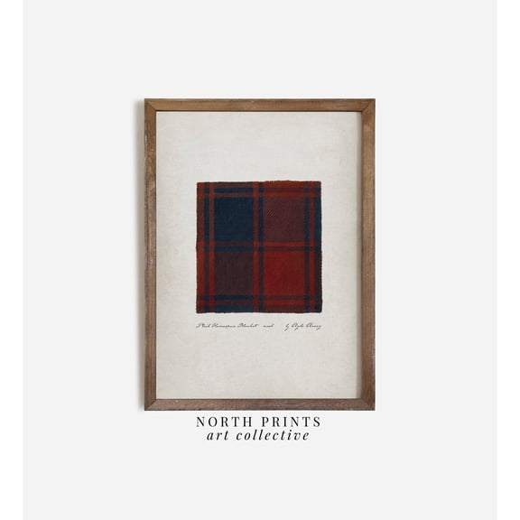 Vintage Tartan Plaid Textile Rustic Wall Decor Unframed Paper Print