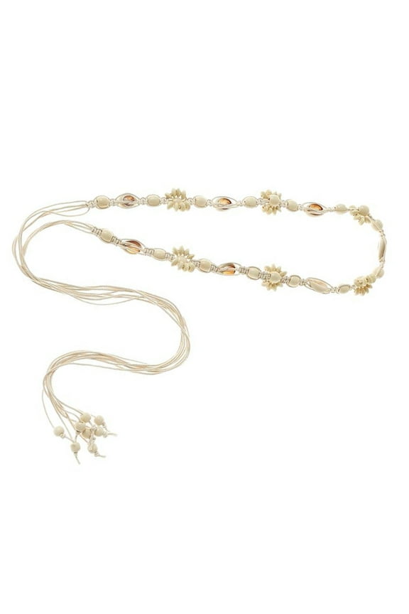 Vintage Tassels Bohemian Waist Belt Featuring Ethnic Wooden Beads for Women and Girls