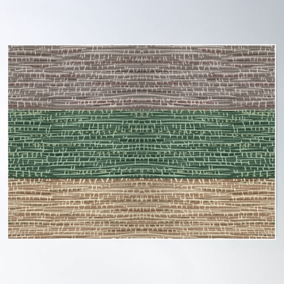 Vintage Taupe Green And Beige Antique Wallpaper Design Poster Wall Art, Modern Wall Decor For Living Room Bedroom, 8x12 UNFRAMED