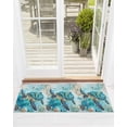 thumbnail image 1 of Vintage Teal Front Door Mat Sea Turtle Coral Starfish Marine Life Nautical Welcome Doormat Indoor Outdoor Entrance Floor Mat Non-Slip Washable Runner Rug for Front Porch Decor 18x47 Inch, 1 of 6