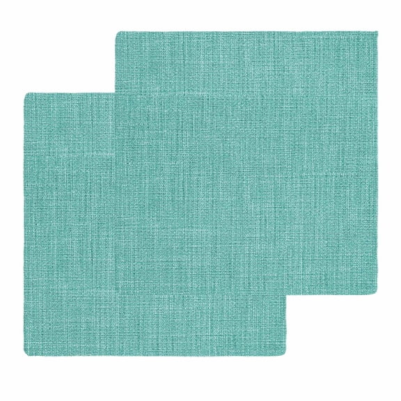 Vintage Teal Green Kitchen Dish Towels for Drying Dishes Set of 2, Farmhouse Retro Solid Color Linen Texture Waffle Weave Microfiber Hand Tea Bathroom Towels Quick Dry & Absorbent Towel 12x12