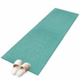 thumbnail image 1 of Vintage Teal Green Large Area Rugs for Bedroom Living Room, Soft Non Slip Carpet Bedside Rug, Farmhouse Retro Solid Color Linen Texture Rectangular Floor Cover Kitchen Accent Rug 2'x6' for Office, 1 of 9