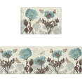 thumbnail image 1 of Vintage Teal Tulip Kitchen Rugs Set of 2,Elegant Floral Farmhouse Flowers Rustic Brown Washable Bath Shower Door Welcome Runner Area Rug Mat Carpet for Bedroom Bathroom Living Room Accent Throw,Large, 1 of 6
