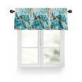 thumbnail image 1 of Vintage Teal Valances for Windows Sea Turtle Coral Starfish Marine Life Nautical Valance Rod Pocket Short Window Treatments Curtains for Kitchen Bathroom Living Room Bedroom, 42 x 18 Inch, 1 of 7