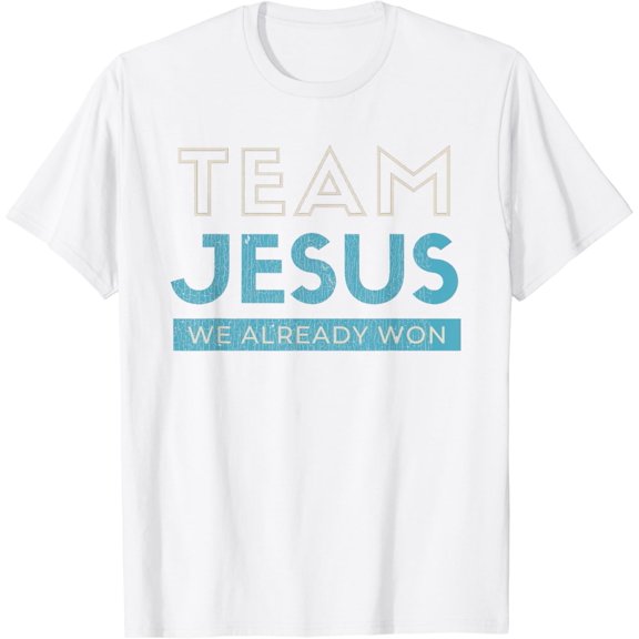Vintage Team Jesus We Already Won Christian Black Retro Christian Graphic T-Shirt