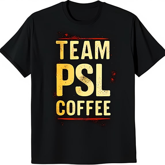 Vintage Team PSL Coffee Black T-Shirt with Gold Letters & Red Design