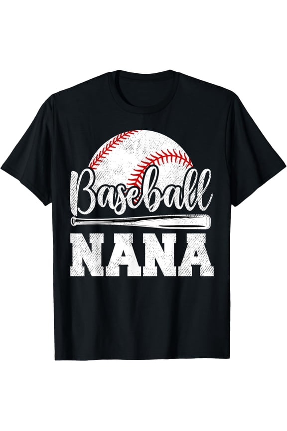 Vintage Tee Baseball Nana Baseball Player Game Day Mother'S Gift T-Shirt - Birthday Gifts