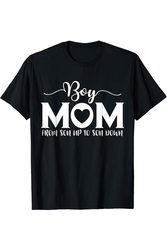 Vintage Tee Boy Mom From Son Up To Son Down Mama Mother'S Gift 2024 Women T-Shirt - Birthday Gifts