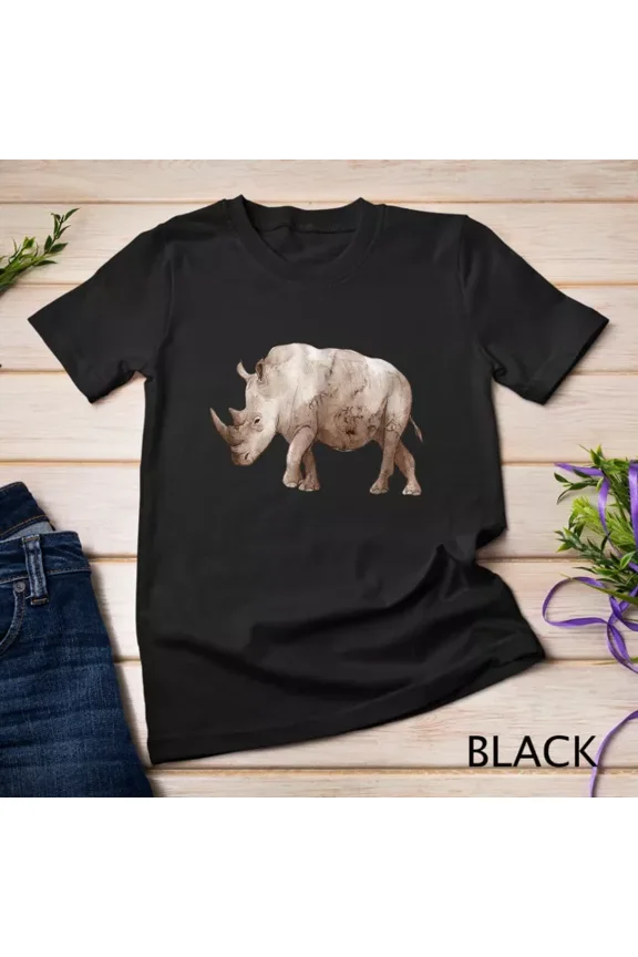 Vintage Tee Cool Awesome Rhino Rhinoceros Unisex T-Shirt - Birthday Gifts