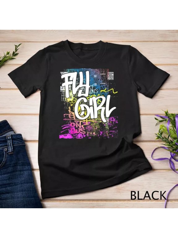 Vintage Tee Fly Girl 80S 90Srap B-Girl Old School Hip Hop Graffiti T-Shirt Birthday Gifts