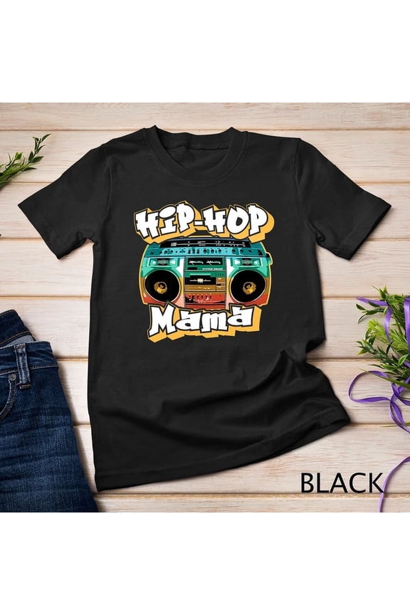 Vintage Tee Hip Hop Mama, Retro Old School 80S 90S Boombox Graffiti T-Shirt - Birthday Gifts