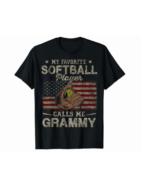 Vintage Tee Hot Trending My Favorite Softball Player Calls Me Grammy Mother'S Gift Shirt, Birthday Gifts