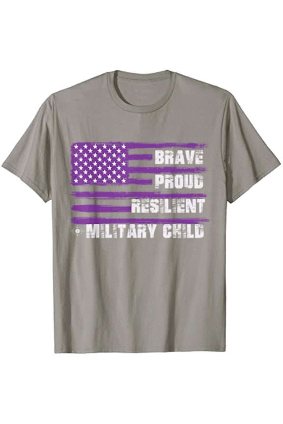 Vintage Tee Hot trending 2023 Month Military Kids Military Child Purple Up T-Shirt - Birthday Gifts